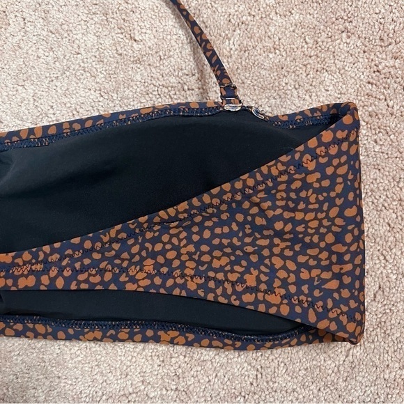 NWT! J. Crew Spot-On Print Bandeau Bikini Top in Navy Pecan. Size 2X - Picture 9 of 13